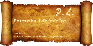Petruska Lóránt névjegykártya